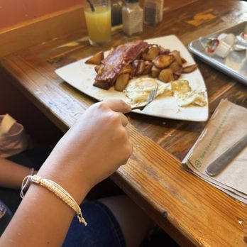 Oahu Mexican Grill - Boring Breakfast : two eggs, two slices of bacon and potatoes Pineapple juice came - Tex-Mex Near Me - Honolulu, Hawaii Oahu Mexican Grill - Boring Breakfast : two eggs, two slices of bacon and potatoes Pineapple juice came - Tex-Mex Near Me - Honolulu, Hawaii