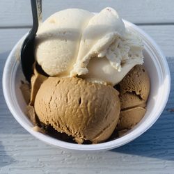 Sawmill Bar And Grill - Generous scoop of coffee Heath bar and butter pecan (this is SMALL!)