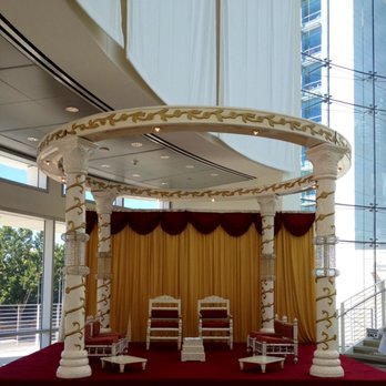 Dream Weddings By Karishma - White and gold floral mandap - Party Equipment Rentals Near Me Dream Weddings By Karishma - White and gold floral mandap - Party Equipment Rentals Near Me