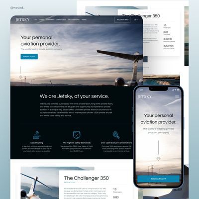 WebXd - Website Design Featuring a Private Jet Company That Offers Travel Services Throughout the World! - La Jolla, CA