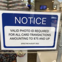 Was requested to present my ID and my service was under 75.00 only a 31.00 fill in. Why was I asked to present my identification?