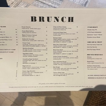 Bambara - Brunch Menu - New American Near Me - Salt Lake City, Utah