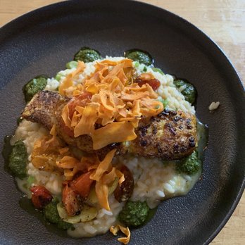 Danielle's Scratch Kitchen - Spicy halibut with yam chips and butternut squash risotto - Seafood Near Me - Castle Rock, Colorado