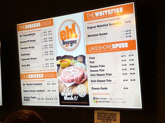 Menu photo 5 Eh! Burger Munising, MI