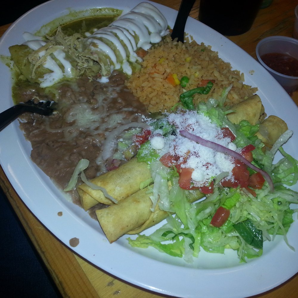 Osuna's Mexican Grill - Create your own combo, this is two taquitos, rice, beans, and one enchiladas. - Tacos Near Me - Glendora, California Osuna's Mexican Grill - Create your own combo, this is two taquitos, rice, beans, and one enchiladas. - Tacos Near Me - Glendora, California