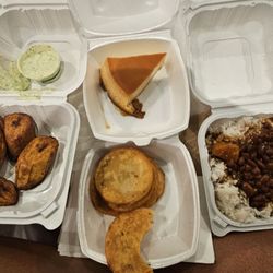 El Platanal - Amarillos, flan de coco, bacalaitos, rice and beans. Amazing!