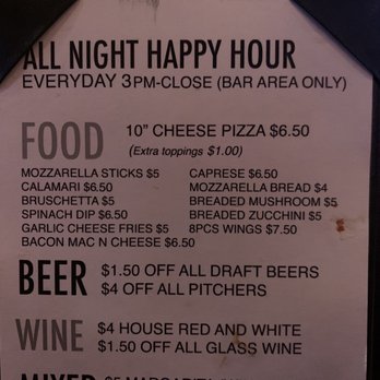 Pinocchio's Pizza - Menu for Happy Hour - Pizza Near Me - Pasadena, California