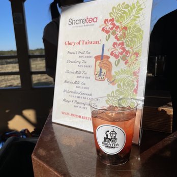 River Fox Train - Boba Tea Train - Sharetea sample menu - Tours Near Me - West Sacramento, California