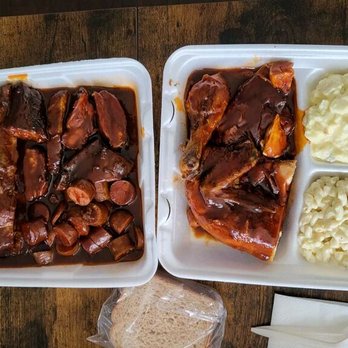 Mom's Bar-B-Que - Full order, with the cobbler dessert - Barbeque Near Me - Los Angeles, California Mom's Bar-B-Que - Full order, with the cobbler dessert - Barbeque Near Me - Los Angeles, California