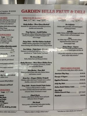 Menu photo 3 Garden Hills Fruit & Deli Cranston, RI Menu photo 3 Garden Hills Fruit & Deli Cranston, RI