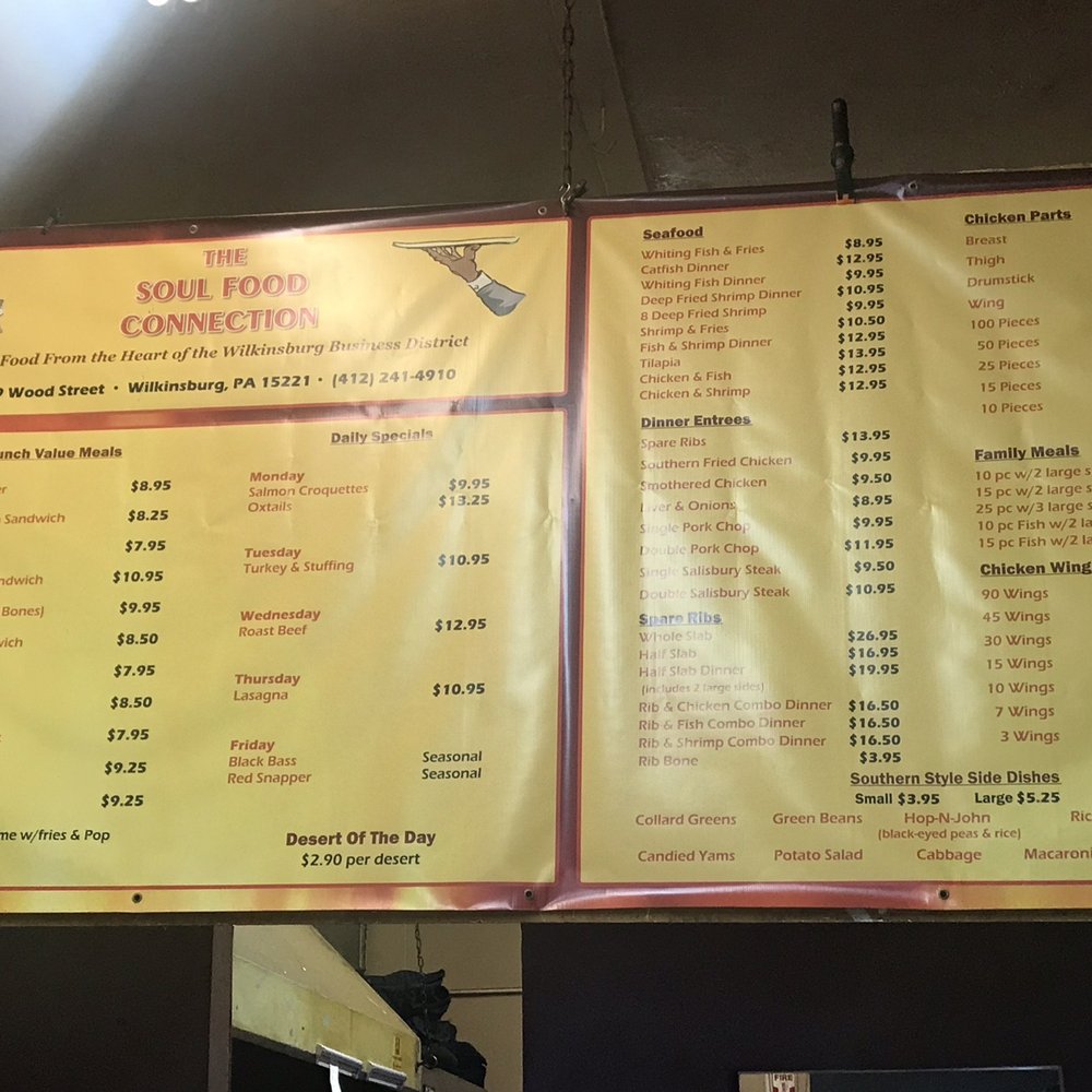 Soul Food Connection - menu - Soul Food Near Me - Pittsburgh, Pennsylvania Soul Food Connection - menu - Soul Food Near Me - Pittsburgh, Pennsylvania