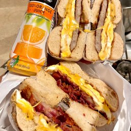 Bacon egg and cheese, sausage egg and cheese