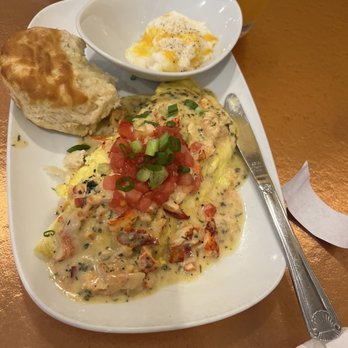 Another Broken Egg Cafe - Lobster omelette, biscuits and grits - Breakfast & Brunch Near Me - Pensacola, Florida