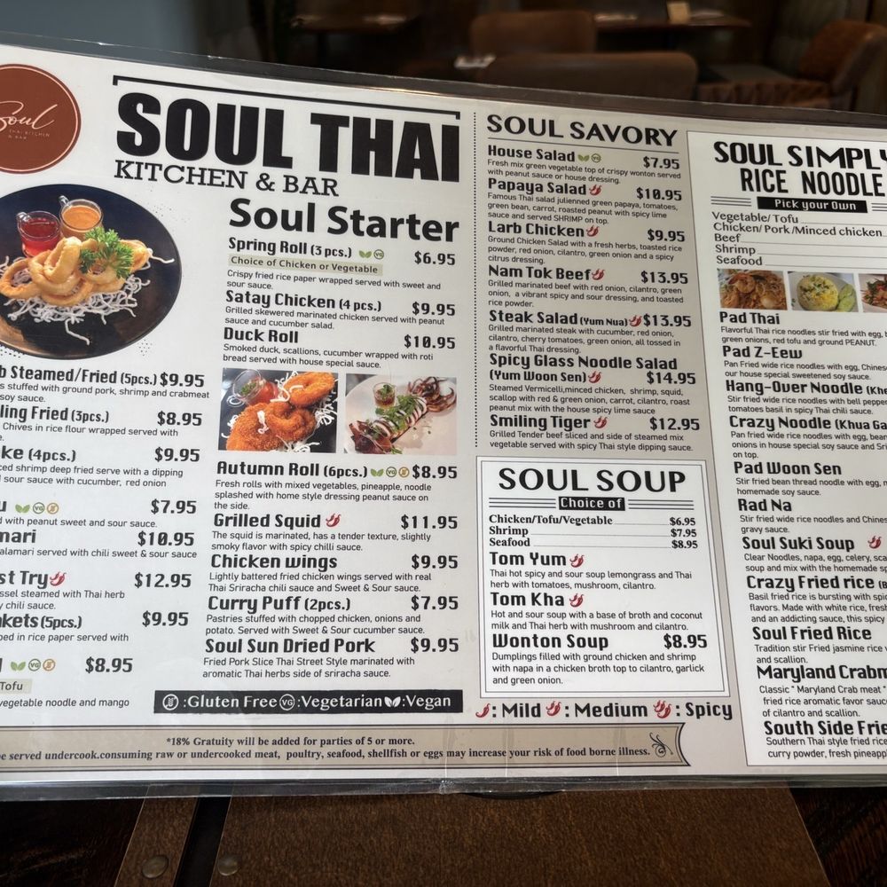 Soul Thai Kitchen & Bar - Menu - Thai Near Me - Arlington, Virginia Soul Thai Kitchen & Bar - Menu - Thai Near Me - Arlington, Virginia