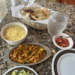 Veggie curry, naan etc Veggie curry, naan etc