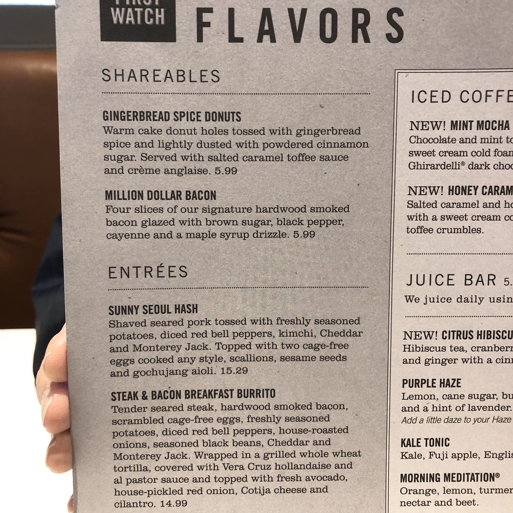 First Watch - Appetizers and entrees from the seasonal menu - Breakfast & Brunch Near Me - Tallahassee, Florida First Watch - Appetizers and entrees from the seasonal menu - Breakfast & Brunch Near Me - Tallahassee, Florida