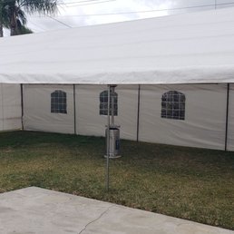 20x40 Canopy with side walls, tables, chairs, heater. 20x40 Canopy with side walls, tables, chairs, heater.