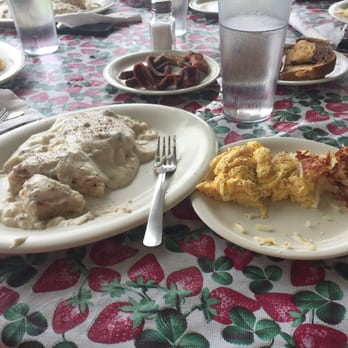 The Ups!de Down Café - Biscuits and gravy with 2 eggs - Cafes Near Me - Satellite Beach, Florida