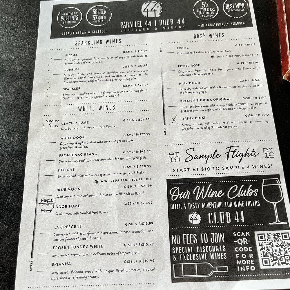 Door 44 Winery - Menu - Wineries Near Me - Sturgeon Bay, Wisconsin Door 44 Winery - Menu - Wineries Near Me - Sturgeon Bay, Wisconsin