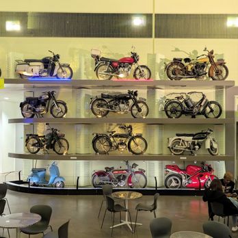 Riverside Museum - Wall of motorcycles, some really nice vintage bikes - Museums Near Me - Glasgow, GLG