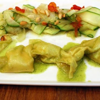 Aquavit - Zucchini Ravioli coconut cream, dill pesto, pine nuts - Scandinavian Near Me - New York, New York
