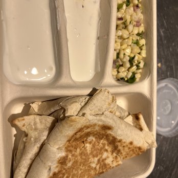Chipotle Mexican Grill - That is suppose to be a quesadilla, obviously had no idea how to prepare a quesadilla and cut it. Awful!!! - Mexican Near Me - Fort Myers, Florida