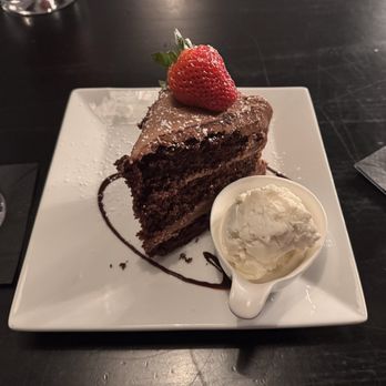 Mona Lisa's Dessert House - Chocolate cake with a scoop of ice cream - Desserts Near Me - Blue Ridge, Georgia Mona Lisa's Dessert House - Chocolate cake with a scoop of ice cream - Desserts Near Me - Blue Ridge, Georgia