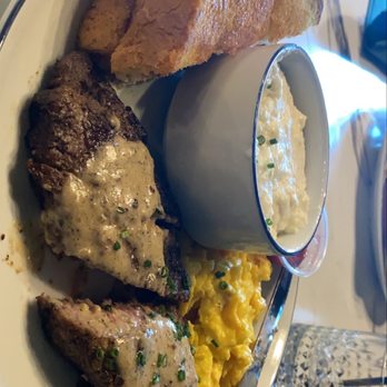 Breakfast At Barneys - Steak & Eggs, subbed potatoes for grits. - Breakfast & Brunch Near Me - Atlanta, Georgia Breakfast At Barneys - Steak & Eggs, subbed potatoes for grits. - Breakfast & Brunch Near Me - Atlanta, Georgia