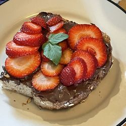 Ahava Coffee - No #4 Nutella and strawberries with mint. Very good!