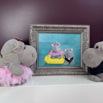 Lovejoy Creations - San Diego zoo stuffed hippos admiring the finished product after their sitting - Art Classes Near Me - Sedona, Arizona Lovejoy Creations - San Diego zoo stuffed hippos admiring the finished product after their sitting - Art Classes Near Me - Sedona, Arizona