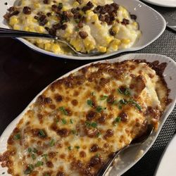 Fig's Steakhouse - Creamed corn and Au gratin potatoes side dishes