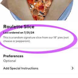 1 Roulette Slice Pizza