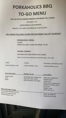 Menu photo 7 PORKAHOLICS BBQ Nicoma Park, OK Menu photo 7 PORKAHOLICS BBQ Nicoma Park, OK