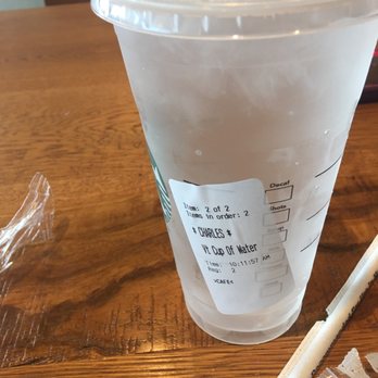 Starbucks - Venti cup of water - Coffee & Tea Near Me - Springfield, Virginia