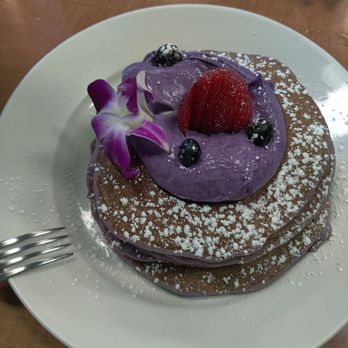 Guieb Cafe - Ube mascarpone pancakes - New American Near Me - Honolulu, Hawaii Guieb Cafe - Ube mascarpone pancakes - New American Near Me - Honolulu, Hawaii