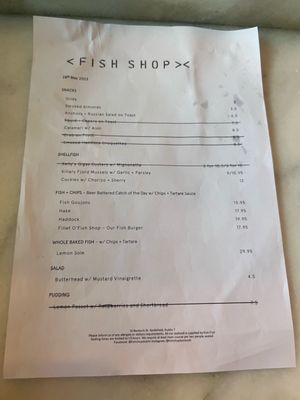 Menu photo 7 Fish Shop Smithfield, D