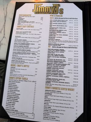 Menu photo 1 Jimmy B's Palm Springs, CA
