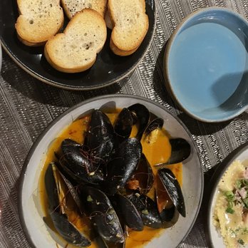 Fork Hill Kitchen - Mussels in saffron sauce! Yum - New American Near Me - Union City, New Jersey