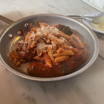 Carmelina's - Penne with meat balls and sausage - Italian Near Me - Boston, Massachusetts