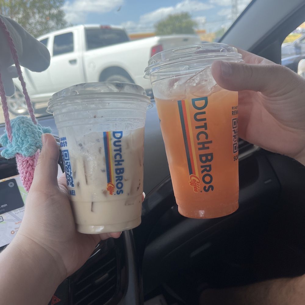 Dutch Bros Coffee - White coffee cookie breve and pineapple lemonade with rebel shots - Juice Bars & Smoothies Near Me - Universal City, Texas Dutch Bros Coffee - White coffee cookie breve and pineapple lemonade with rebel shots - Juice Bars & Smoothies Near Me - Universal City, Texas