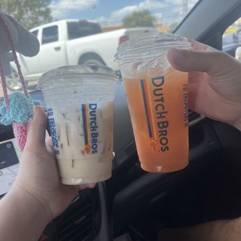Dutch Bros Coffee - White coffee cookie breve and pineapple lemonade with rebel shots - Juice Bars & Smoothies Near Me - Universal City, Texas Dutch Bros Coffee - White coffee cookie breve and pineapple lemonade with rebel shots - Juice Bars & Smoothies Near Me - Universal City, Texas