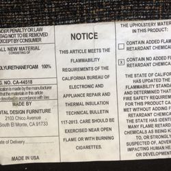 Total Design Furniture - Product tag showing business