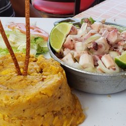 Tsunami Beach Burger and Fish - Mofongo with pulpo (octopus salad) delicious