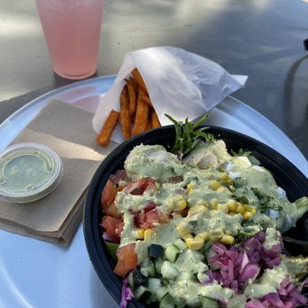 Hummus Republic  - Chicken Shawarma Build Your Own Bowl - Salad Near Me - Huntington Beach, California