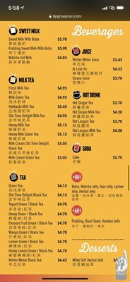 Menu photo 5 Boiling Point Burnaby, BC