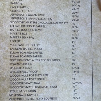 Brick & Bourbon - "Secret" list of special bourbons and scotch - New American Near Me - Maple Grove, Minnesota