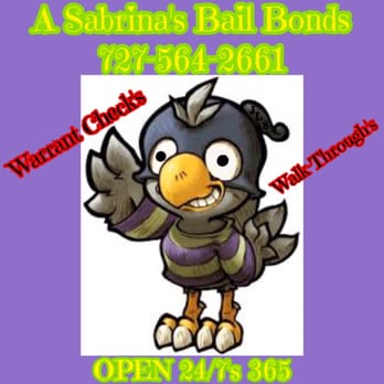 A Sabrina's Bail Bonds - Call for a warrant check today, there's no charge to find out if you have a warrant. Call A Sabrina's Bail Bonds ;) - Bail Bondsmen Near Me - Clearwater, Florida A Sabrina's Bail Bonds - Call for a warrant check today, there's no charge to find out if you have a warrant. Call A Sabrina's Bail Bonds ;) - Bail Bondsmen Near Me - Clearwater, Florida