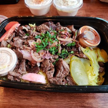 Mazra - Steak Shawarma Plate - Middle Eastern Near Me - San Bruno, California