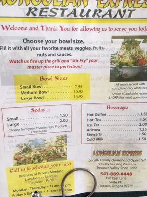 Menu photo 1 Mongolian Express Ontario, OR Menu photo 1 Mongolian Express Ontario, OR