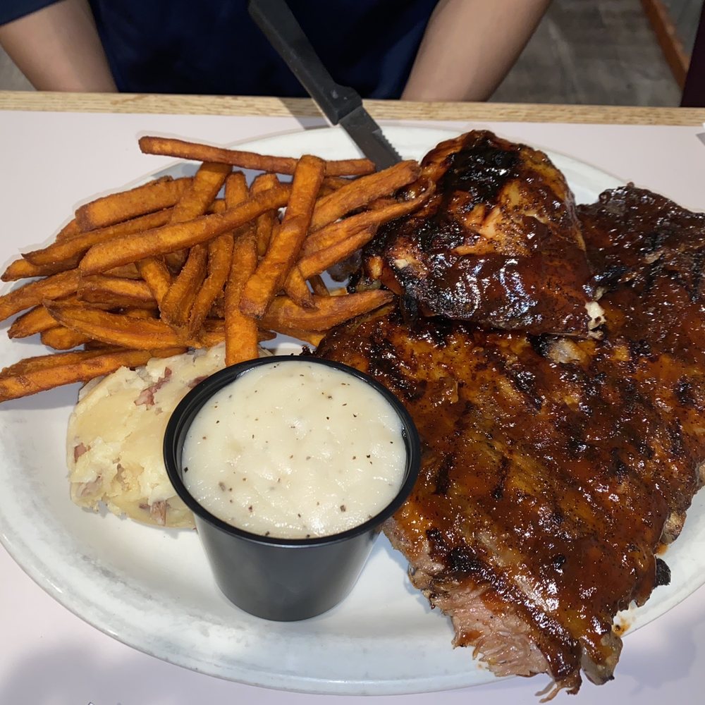 Rustler's Restaurant - Combination Plate - Ribs and Chicken - American Near Me - Tropic, Utah